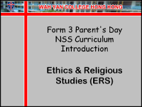F.3 Parent's Day NSS Curriculum Introduction  Ethics & Religious Studies