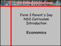 F.3 Parent's Day NSS Curriculum Introduction  Economics